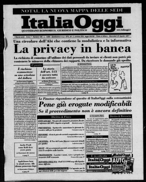 Italia oggi : quotidiano di economia finanza e politica